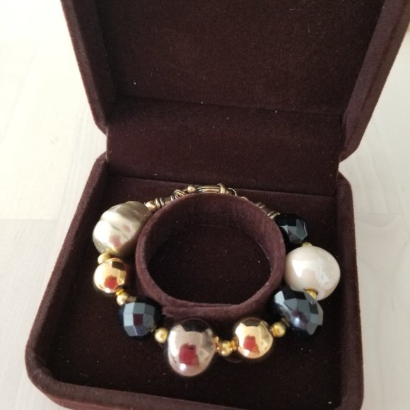 Majorca Pearl, Swarovski Crystal, and Greek Ceramic Bead Bracelet - Picture 1 of 6